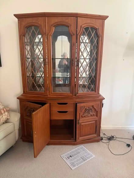 Photo of free Glass front teak buffet and hutch (Narrabeen War Vets home) #2