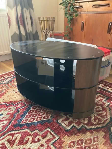 Photo of free Glass & wood TV stand (Shoreham By Sea BN43) #1