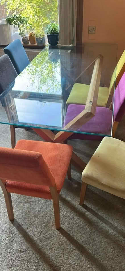 Photo of free Large glass table and 6 chairs (Falkirk FK1) #3