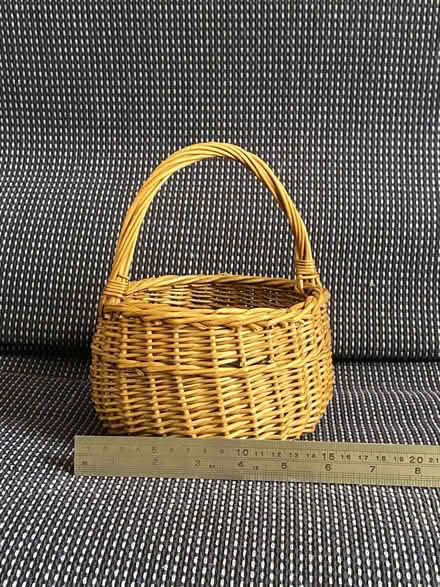 Photo of free Small 6 inch Wicker Rattan Basket with Handle (Chorlton M21) #1