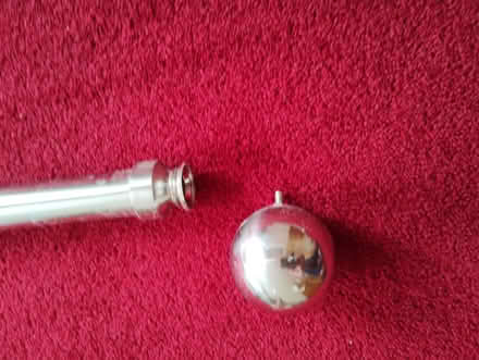 Photo of free Brushed steel curtain poles including finials and 20 curtain (Chapel Park NE5) #2