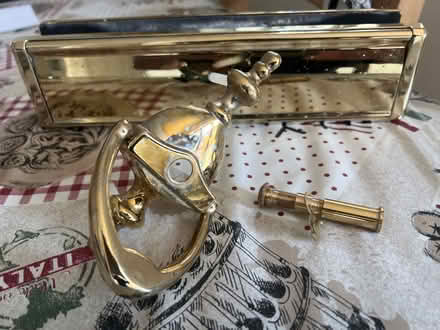 Photo of free Brass looking finish composite front doo furniture (Goffs Oak EN7) #1
