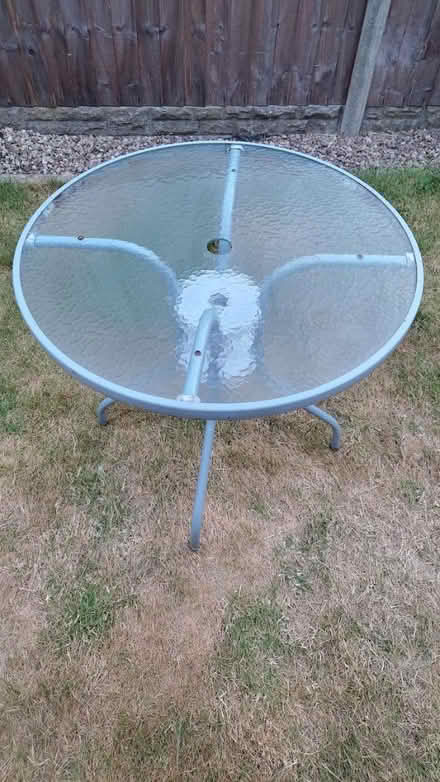 Photo of free Circular glass-topped garden table (Harborne B17) #1