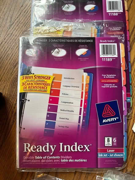 Photo of free Binders and new Index dividers (Riverside/Hunt Club) #1