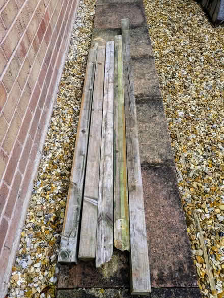 Photo of free one wooden pallet & 5 used fence posts (Upton CH2) #1