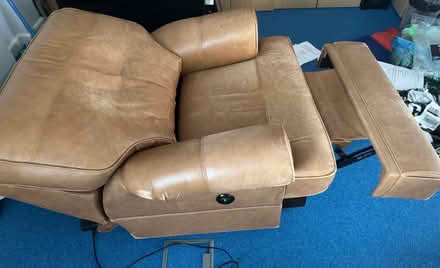 Photo of free Brown leather electric recliner chair (Medway City Estate ME2) #4