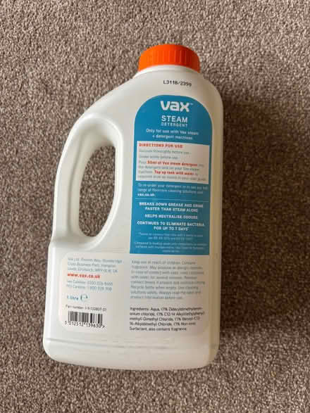 Photo of free Vax steam detergent 1 litre brand new (Welling DA7) #2