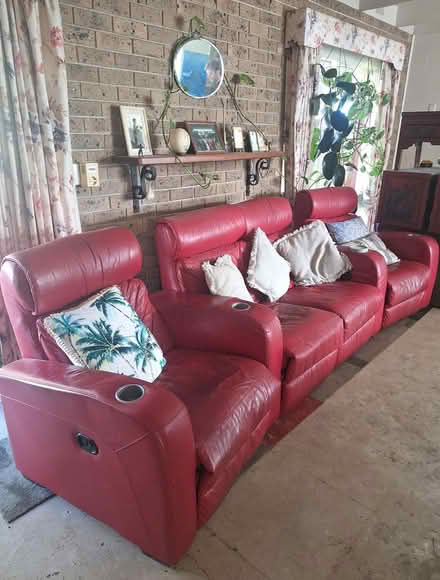 Photo of free Red leather recliner couch (Baxter Vic 3911) #1