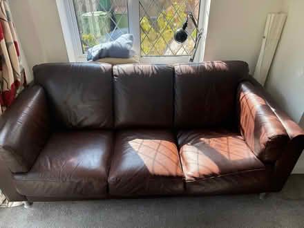 Photo of free Leather Sofa Good Condition (Ashtead KT21) #2
