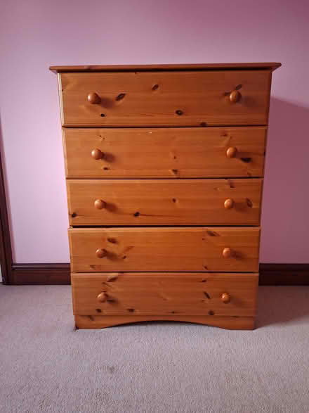 Photo of free Pine chest of drawers (Four Crosses SY22) #1