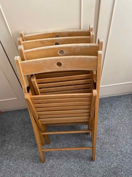 Photo of free IKEA wood folding chairs. Set (West Norwood SE27) #3