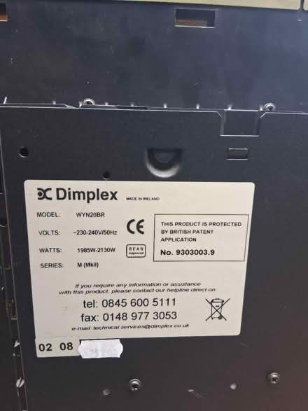 Photo of free Electric fire (dimplex) (Glasgow Rutherglen) #2