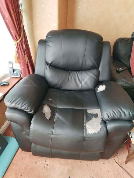 Photo of free Black PU Leather Electric Recliner Armchair (South Baljaffray G61) #1