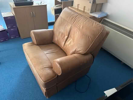 Photo of free Brown leather electric recliner chair (Medway City Estate ME2) #3