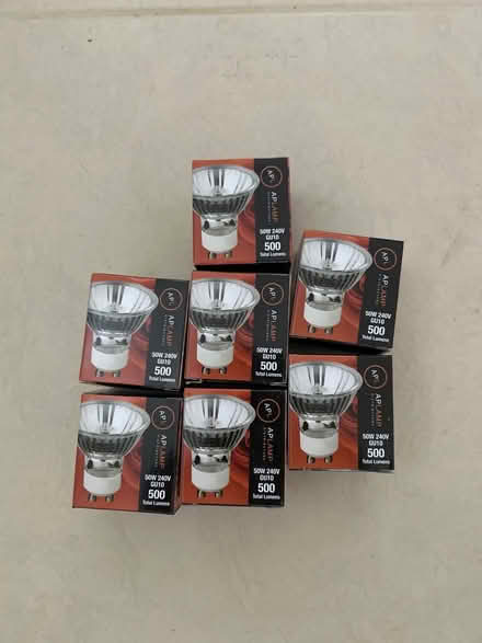 Photo of free Seven unused 50w GU10 halogen spotlights (Digswell AL6) #1