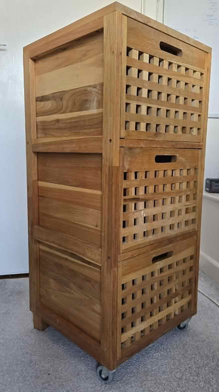 Photo of free 3 drawer wooden unit (Rathcoole, Co. Dublin) #1