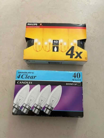 Photo of free 2 boxes of 4 clear candle bulbs. (Digswell AL6) #1