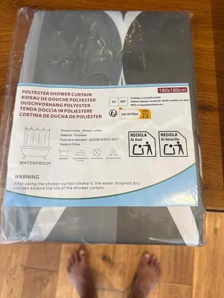 Photo of free Weighted shower curtain and rod (Ulverley Green B91) #1