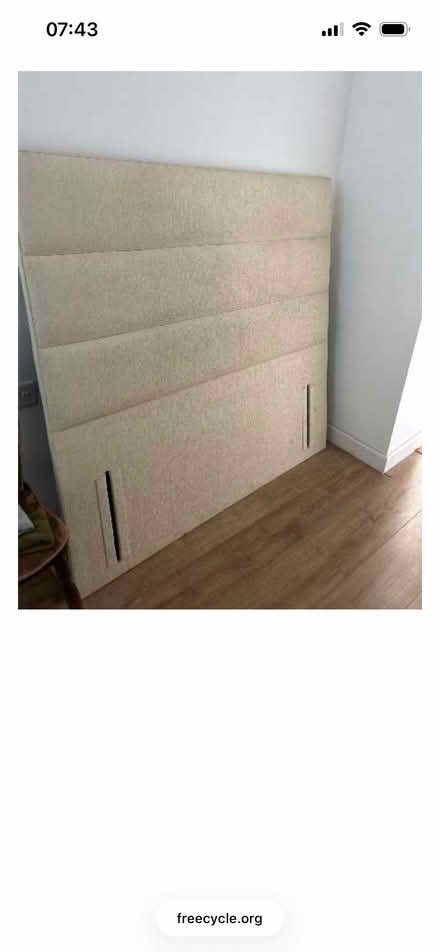 Photo of free Double cream headboard (Wallington SM6) #1