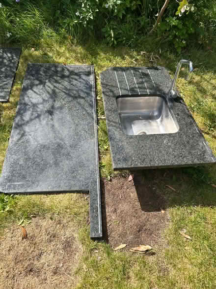 Photo of free Assorted pieces of black granite kitchen worktop (Wake Green B13) #3