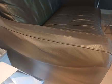 Photo of free 2- seater brown faux leather sofa (Hanwell W13) #3