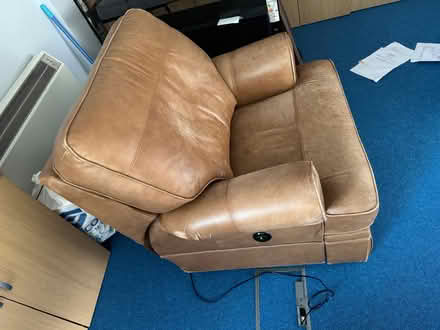 Photo of free Brown leather electric recliner chair (Medway City Estate ME2) #2