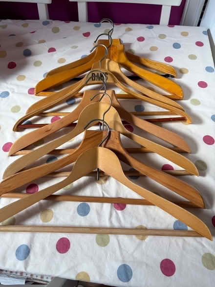 Photo of free 8 Wooden good quality hangers (Rosemount AB25) #1