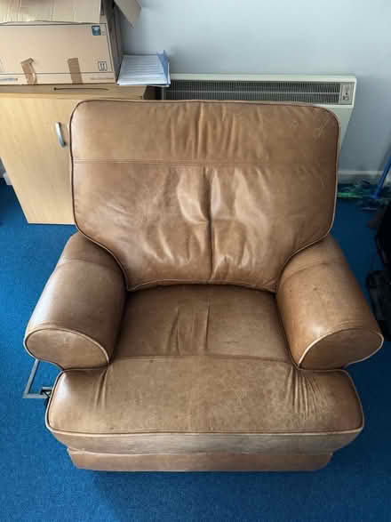 Photo of free Brown leather electric recliner chair (Medway City Estate ME2) #1