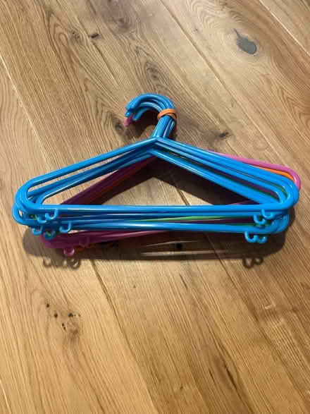 Photo of free 14x kids’ plastic coat hangers (Bath, BA2 (Riverside)) #1