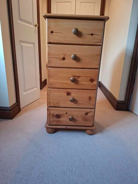 Photo of free Slim pine chest of drawers (Four Crosses SY22) #1
