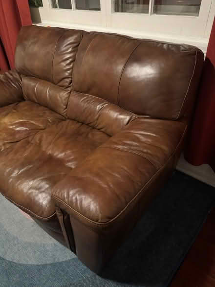 Photo of free Leather Loveseat (Cary, IL) #4