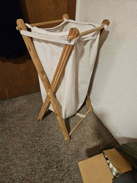 Photo of free Cloth and wood laundry basket (Fair Oaks and Wolfe) #2