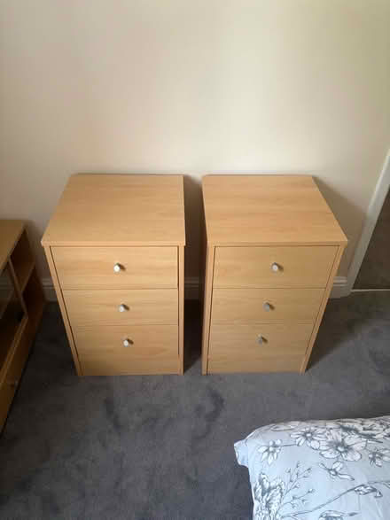 Photo of free 2 X beech bedside tables (Sunbury-on-Thames TW16) #1
