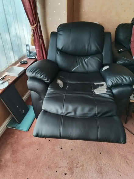 Photo of free Black PU Leather Electric Recliner Armchair (South Baljaffray G61) #2