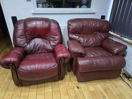 Photo of free leather chairs (Harwich CO12) #1