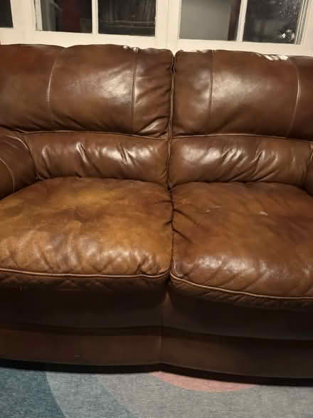Photo of free Leather Loveseat (Cary, IL) #1