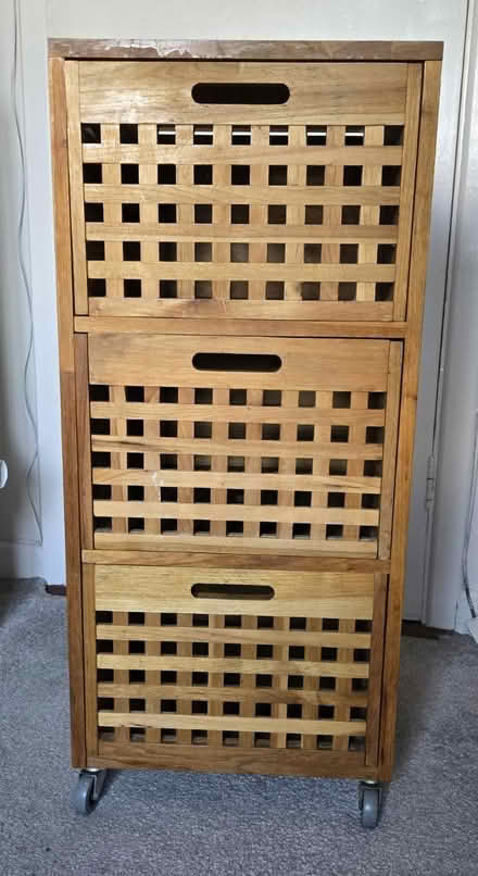 Photo of free 3 drawer wooden unit (Rathcoole, Co. Dublin) #2