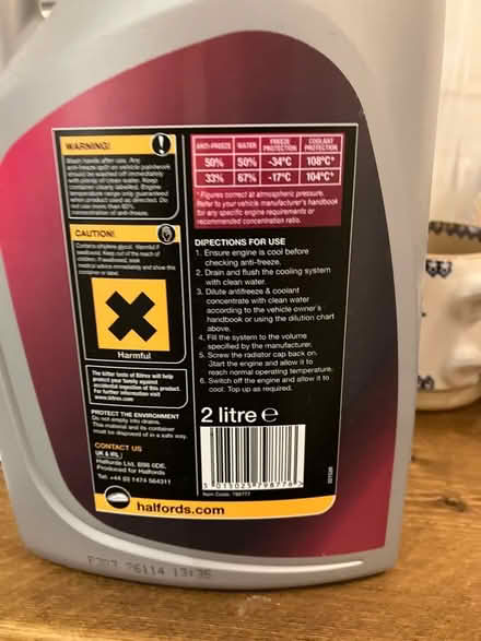 Photo of free Car coolant/anti freeze (University Area RG1) #4