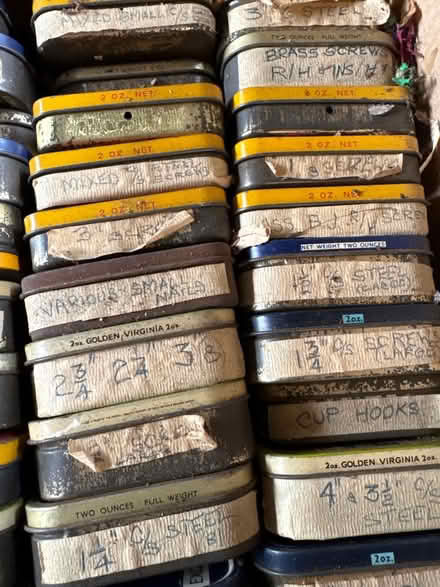 Photo of free tins of assorted screws etc (London W3) #2