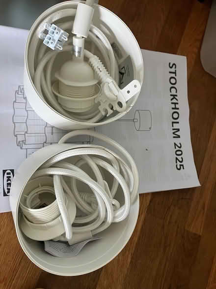Photo of free Two ikea ceiling roses,cable&holder (Exwick EX4 2) #3