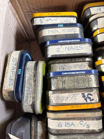 Photo of free tins of assorted screws etc (London W3) #3