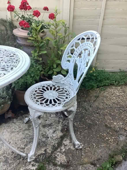 Photo of free Metal garden table and 3 chairs (Redhill RH1) #3