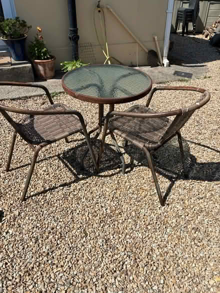 Photo of free Garden Table and two chairs (Booterstown) #1