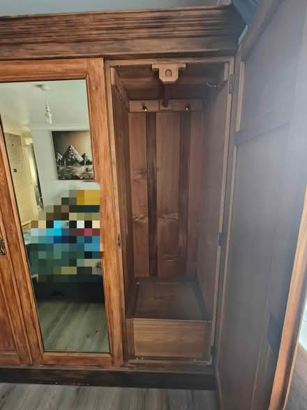Photo of free 3 door vintage solid wood wardrobe (RM16 4QT) #4