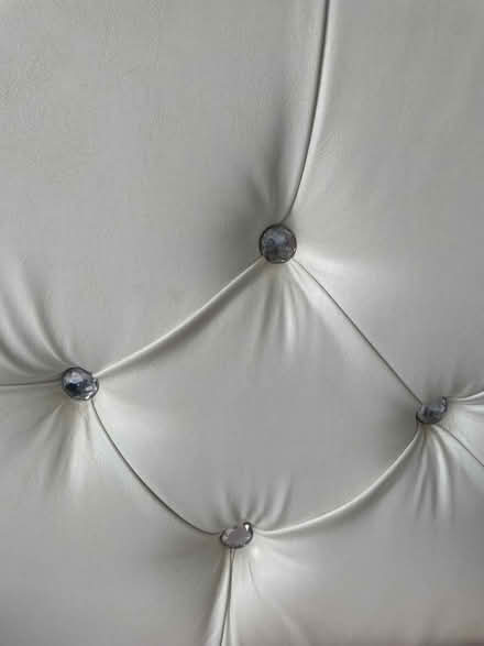 Photo of free King size ivory faux leather bed (Rayleigh SS6) #3