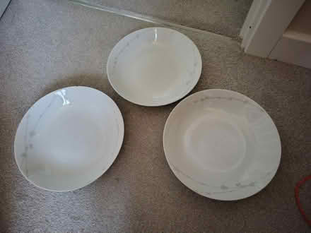 Photo of free 3 White Pasta Bowls (Birds Marsh View, SN15) #2