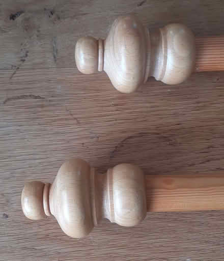 Photo of free 2 curtain poles - wooden with fixings (Sheet GU31) #3