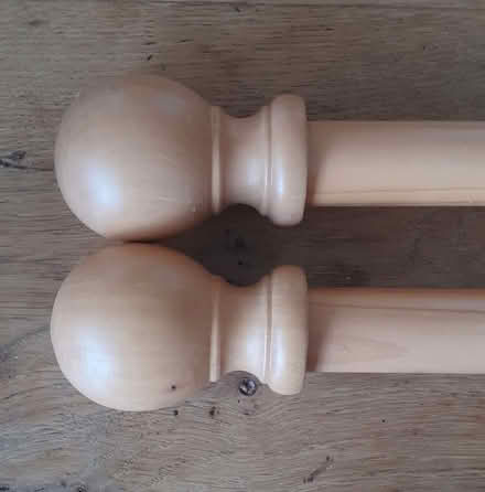 Photo of free 2 curtain poles - wooden with fixings (Sheet GU31) #4