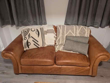 Photo of free Next tan leather 2 seater sofa (Wandsworth SW18) #4