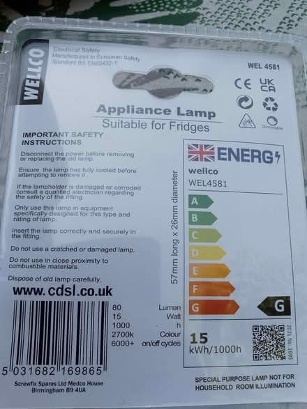 Photo of free Fridge Bulbs (Hitchin SG4) #2
